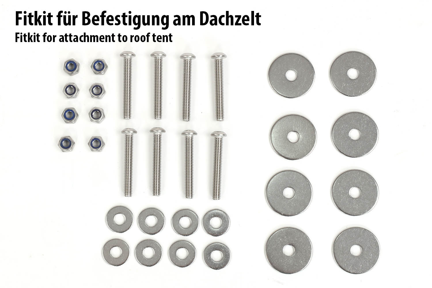 Fitkit für Befestigung der Schnellmontageschienen am Dachzelt