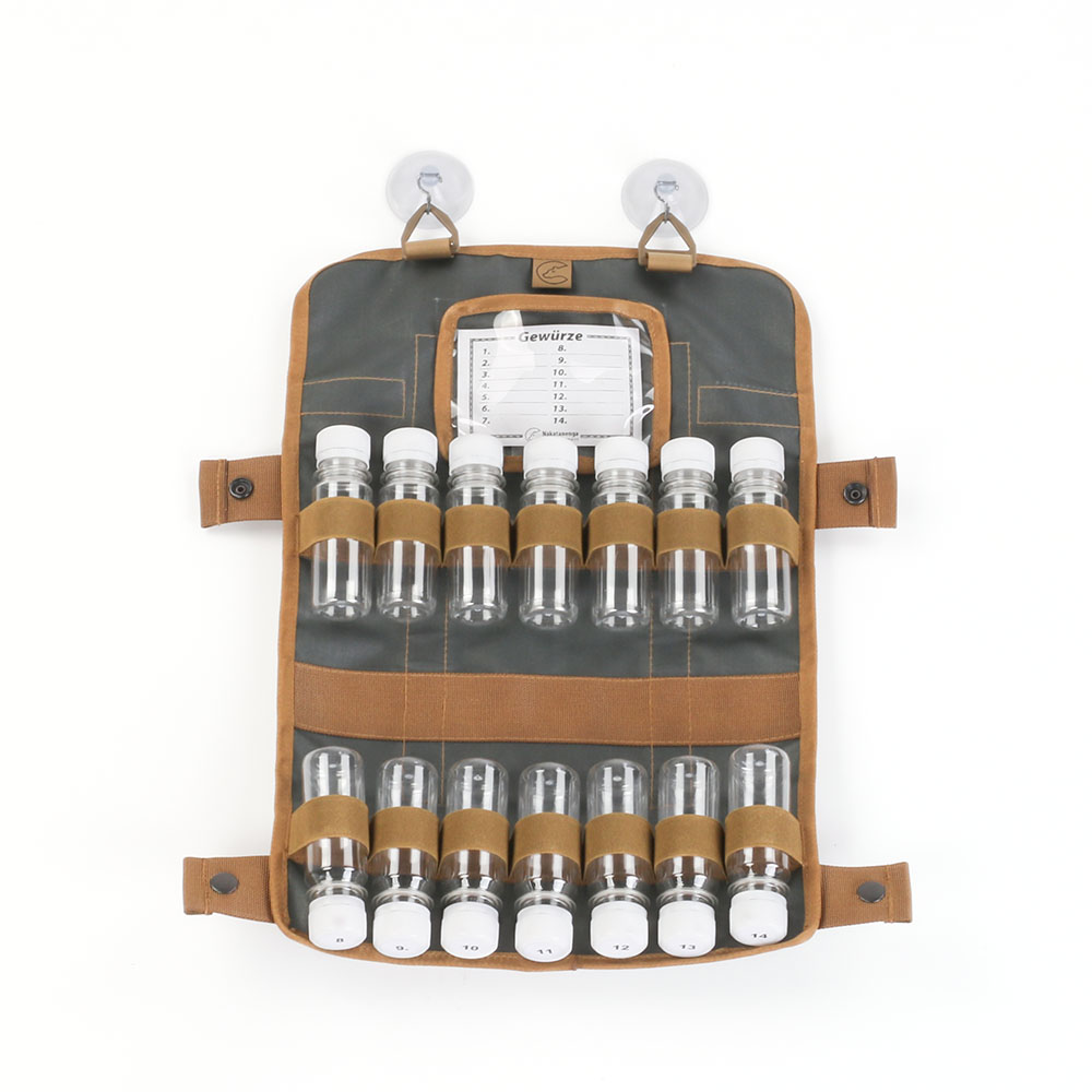 Tool Roll Spice inkl. Gewürzbehälter, Ansicht aufgerollt mit Saugnäpfen Tool Roll Spice inkl. Gewürzbehälter, Ansicht aufgerollt mit Saugnäpfen