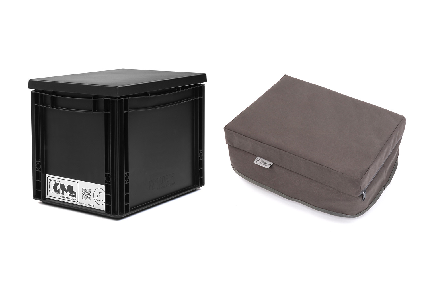 Mini-TrockenTrennToilette, KoMa Kackbox, schwarz, mit Sitzauflage, grau Mini-TrockenTrennToilette, KoMa Kackbox, schwarz, mit Sitzauflage, grau