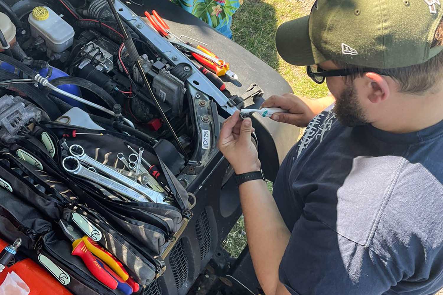 Tool Roll modulare Werkzeugtasche im Einsatz