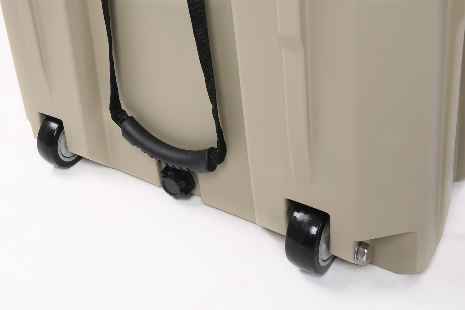 große Transportbox, mit rollen an einer Seite, sandfarben, 160 Liter