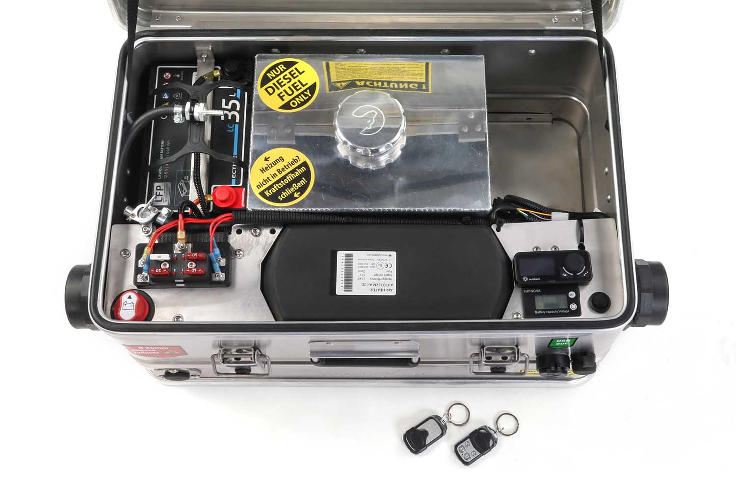 Heizbox mit 1 LiFePo Batterie und 1 Tank Heizbox mit 1 LiFePo Batterie und 1 Tank