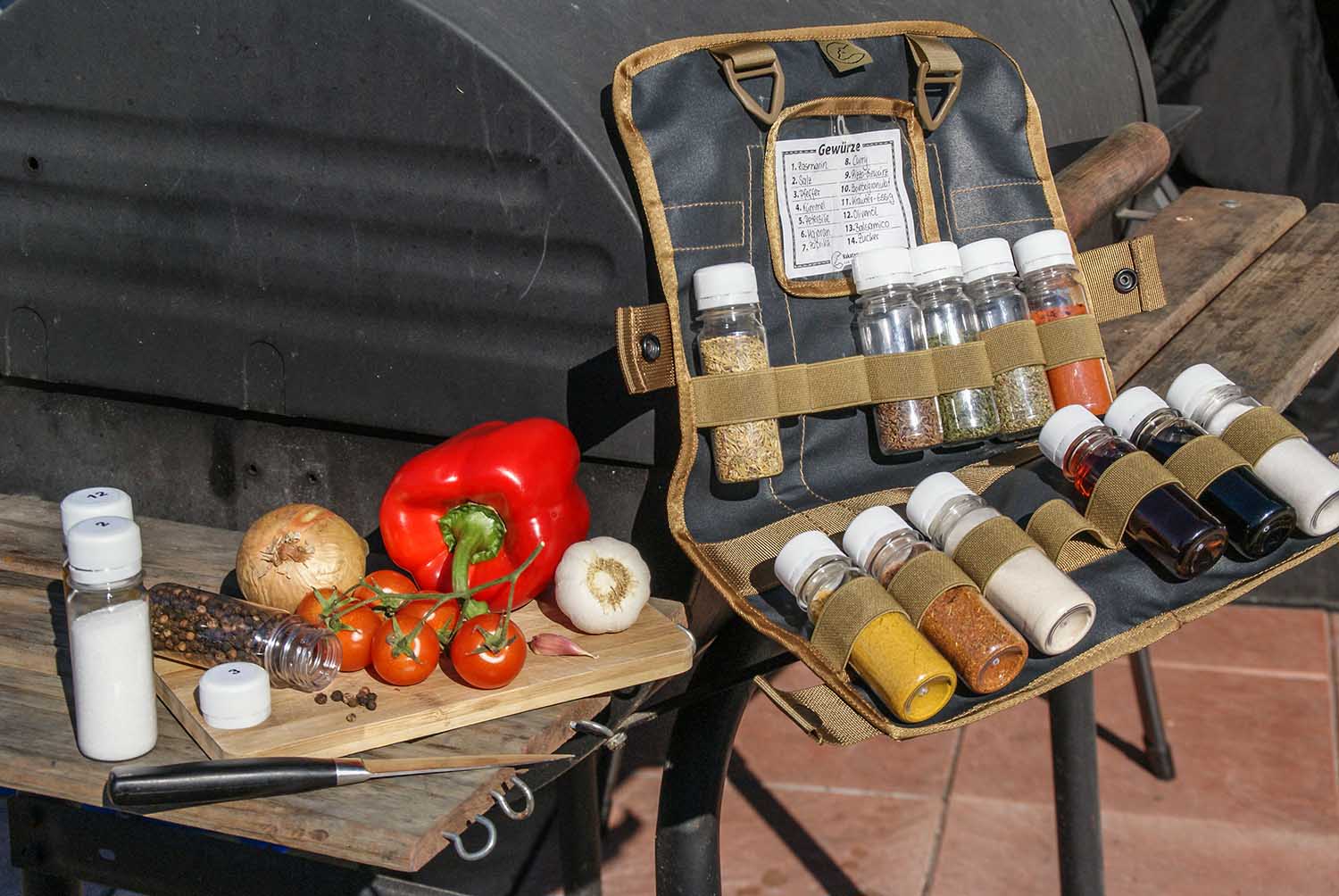 Anwendungsbeispiel, Tool Roll Spice inkl. Gewürzbehälter Anwendungsbeispiel, Tool Roll Spice inkl. Gewürzbehälter