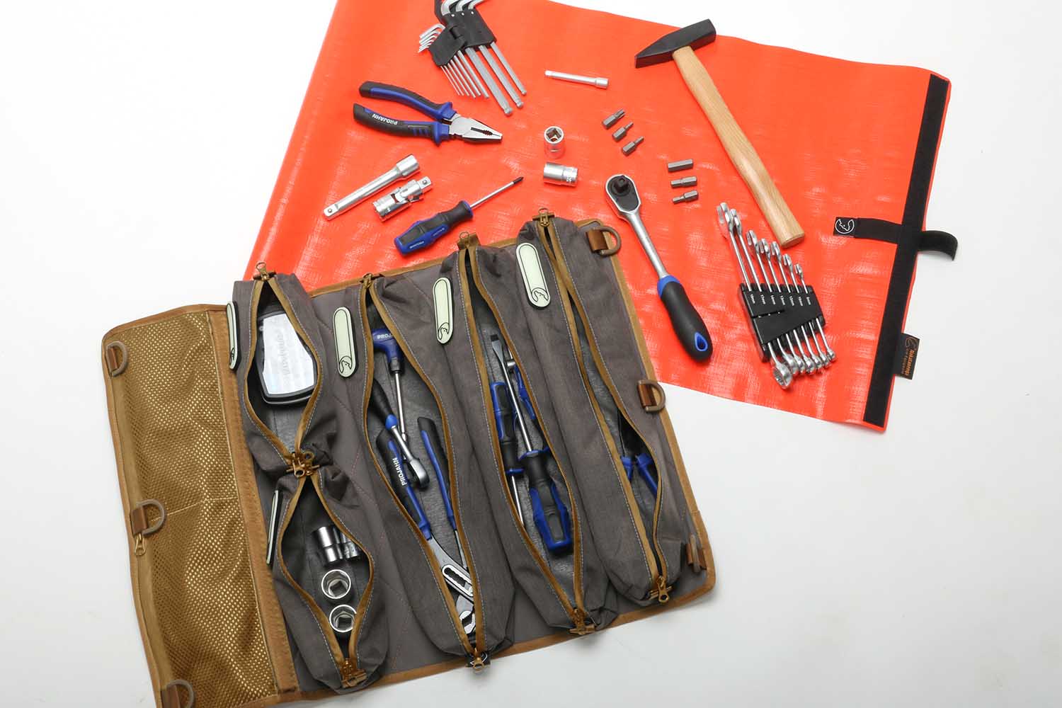 Tool Roll , Werkzeugtasche, Rolltasche mit Werkzeugunterlage