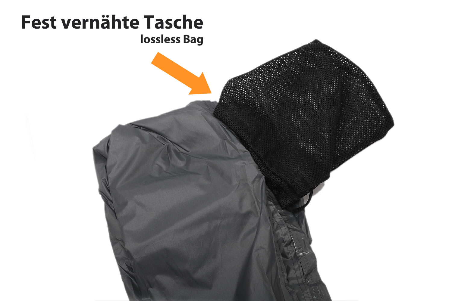 Tarp mit fest vernähter Tasche zur Aufbewahrung Tarp mit fest vernähter Tasche zur Aufbewahrung